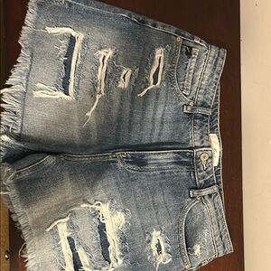 KanCan Blue Distressed Jean Shorts